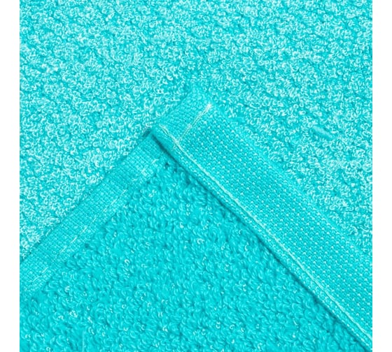 Полотенце махровое Этель цвет ярко-бирюзовый, 30x60см,350г/м2,70%хл.,30% бамб 9379095