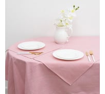 Набор Доляна скатерть 145x200см/салфетки 40x40см 4шт, Розовые полоски, 100%полиэстер,рогожка 200 гр/м 358 3580531
