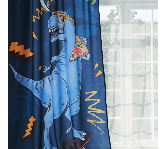 Комплект штор Этель T-rex 145*260 см-2 шт, 100% полиэстер, 140 г/м2 5111664