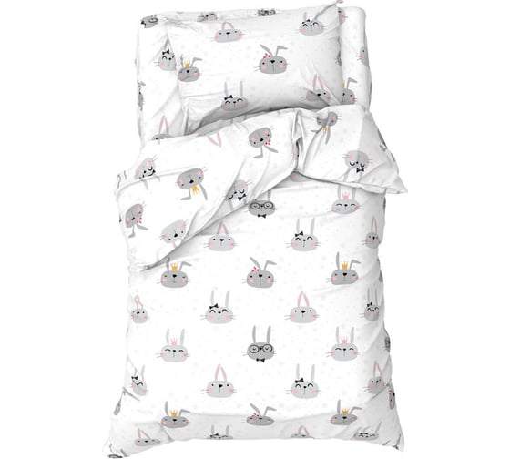 Комплект постельного белья Этель 1,5 сп Funny rabbits 143x215 см, 150x214 см, 50x70 см -1 шт, 100 % хлопокопок, бязь 7655016