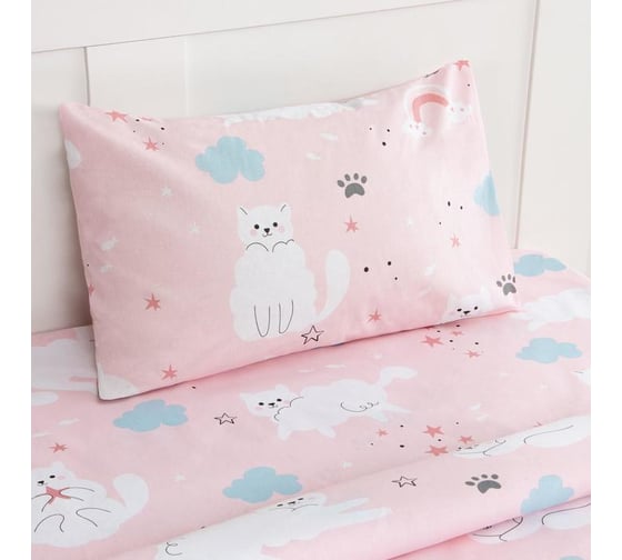 Комплект постельного белья Этель 1,5 сп Sweet cats 143x215 см, 150x214 см, 50x70 см -1 шт, 100% хлопок, бязь 6627566