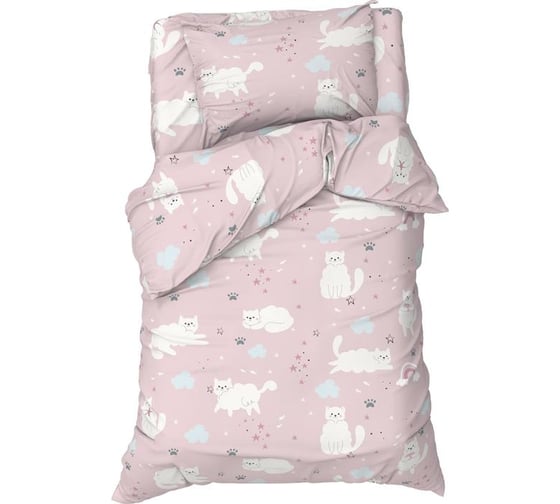 Комплект постельного белья Этель 1,5 сп Sweet cats 143x215 см, 150x214 см, 50x70 см -1 шт, 100% хлопок, бязь 6627566