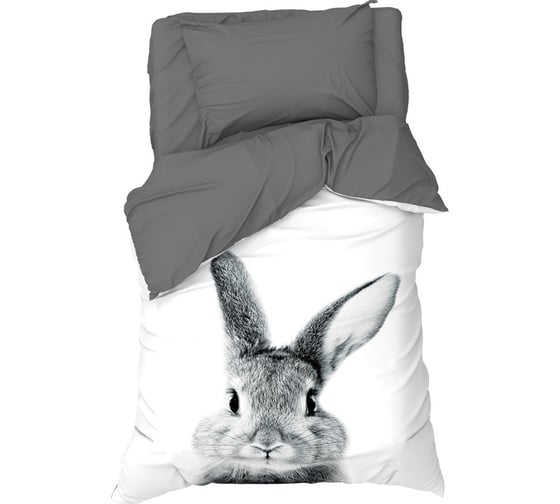 Комплект постельного белья Этель 1,5 сп Cute rabbit 143x215 см, 150x214 см, 50x70 см -1 шт, 100 % хлопокопок, бязь 7655004 1