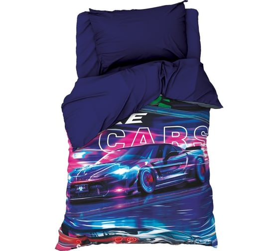 Комплект постельного белья Этель 1,5 сп Race cars 143x215 см, 150x214 см, 50x70 см -1 шт, 100% хлопок, бязь 7599322 1