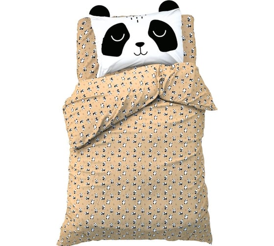 Комплект постельного белья Этель 1,5 сп Lazy panda. 143x215 см, 150x214 см, 50x70 см -1 шт, 100% хлопок, бязь 9935630
