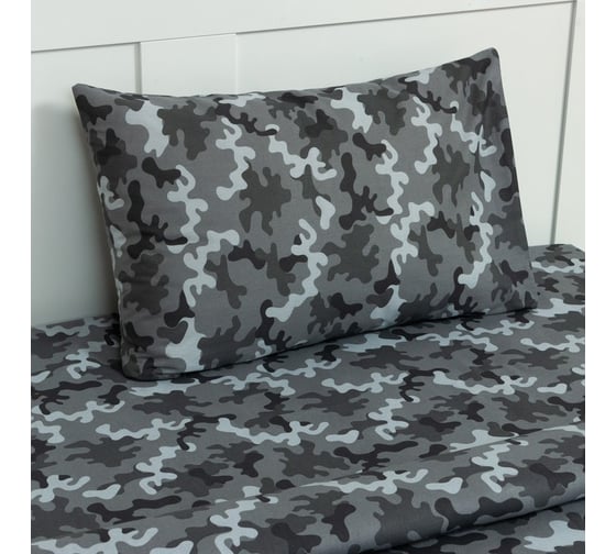 Комплект постельного белья Этель 1,5 сп Military gray 143x215 см, 150x214 см, 50x70 см -1 шт, 100% хлопок, бязь 7582935
