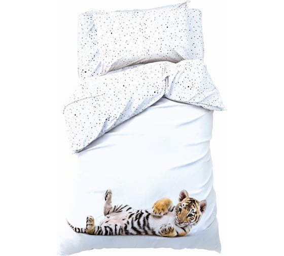 Комплект постельного белья Этель 1,5 сп Little tiger 143x215 см, 150x214 см, 50x70 см -1 шт, 100% хлопок, бязь 7582916