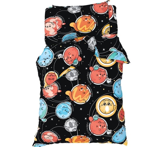 Комплект постельного белья Этель 1,5 сп Cats and space 143x215 см, 150x214 см, 50x70 см -1 шт, 100% хлопок, бязь 7582922