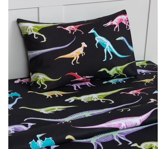 Комплект постельного белья Этель 1,5 сп Dino skeleton 143x215 см, 150x214 см, 50x70 см -1 шт, 100% хлопок, бязь 7599329