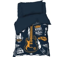 Комплект постельного белья Этель 1,5 сп King of rock 143x215 см, 150x214 см, 50x70 см -1 шт, 100 % хлопокопок, бязь 7582926