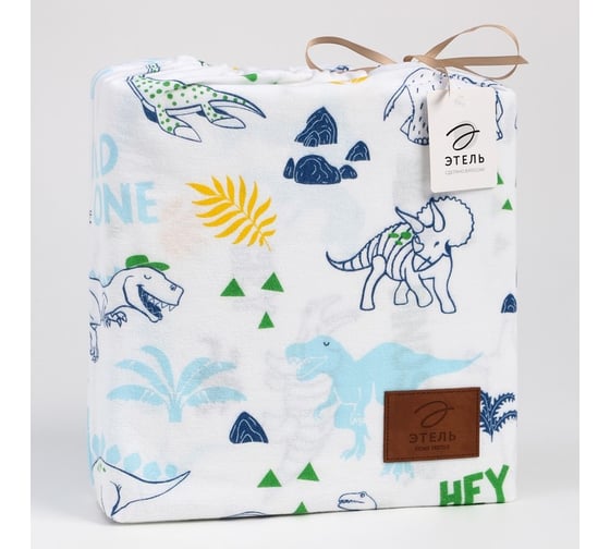 Комплект постельного белья Этель 1,5 сп Hello, Dino 143x215 см, 150x214 см, 50x70 см -1 шт, 100% хлопокопок 4482683