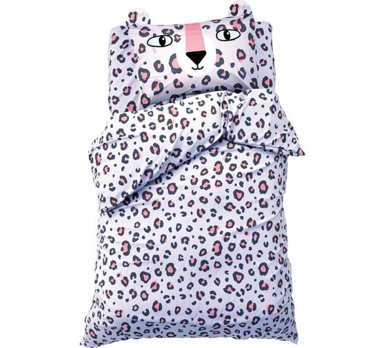 Комплект постельного белья Этель 1,5 сп Happy leopard 143x215 см, 150x214 см, 50x70 см -1 шт, 100% хлопок, бязь 6480769 1