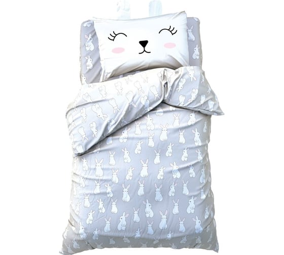 Комплект постельного белья Этель 1,5 сп Cute rabbit 143x215 см, 150x214 см, 50x70 см -1 шт, 100% хлопок, бязь 6480770