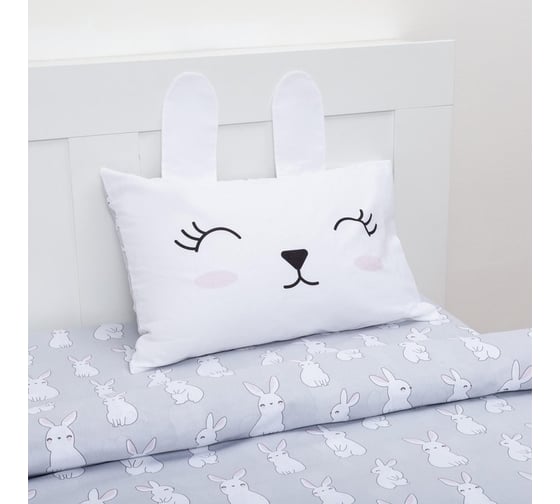 Комплект постельного белья Этель 1,5 сп Cute rabbit 143x215 см, 150x214 см, 50x70 см -1 шт, 100% хлопок, бязь 6480770