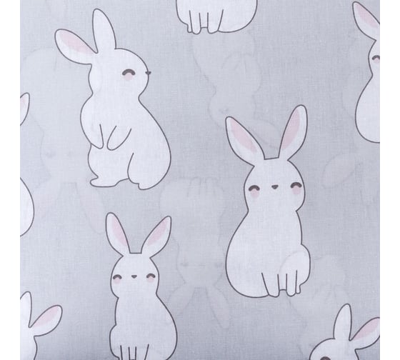 Комплект постельного белья Этель 1,5 сп Cute rabbit 143x215 см, 150x214 см, 50x70 см -1 шт, 100% хлопок, бязь 6480770