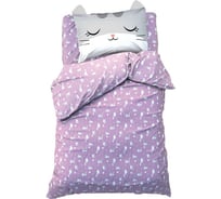 Комплект постельного белья Этель 1,5 сп Funny cat, 143x215 см, 150x214 см, 50x70 см -1 шт, 100% хлопок, бязь 9935632
