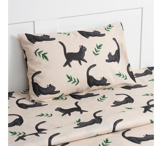 Комплект постельного белья Этель 1,5 сп Little cat 143x215 см, 150x214 см, 50x70 см -1 шт, 100% хлопок, бязь 7582918
