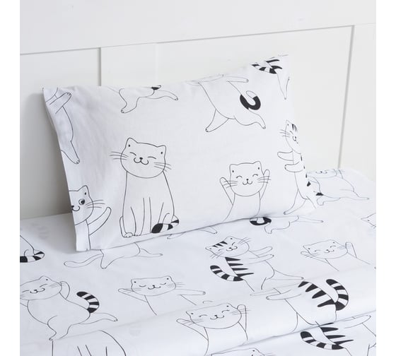 Комплект постельного белья Этель 1,5 сп Dancing cats 143x215 см, 150x214 см, 50x70 см -1 шт, 100% хлопок, бязь 7582923