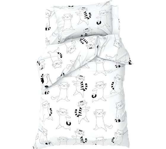 Комплект постельного белья Этель 1,5 сп Dancing cats 143x215 см, 150x214 см, 50x70 см -1 шт, 100% хлопок, бязь 7582923 1
