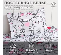 Комплект постельного белья Этель 1,5 сп Sweet cats 143x215 см, 150x214 см, 50x70 см -1 шт, 100% хлопок, бязь 7582919