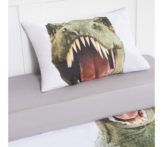 Комплект постельного белья Этель 1,5 сп Green Dino 143x215 см, 150x214 см, 50x70 см -1 шт, 100% хлопок, бязь 4935514