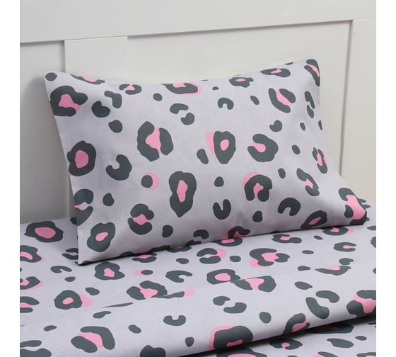 Комплект постельного белья Этель 1,5 сп Happy leopard 143x215 см, 150x214 см, 50x70 см -1 шт, 100% хлопок, бязь 10295617