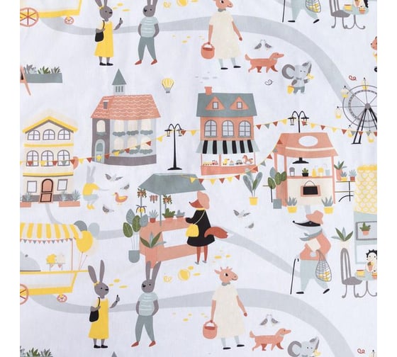 Комплект постельного белья Этель 1,5 сп Fantastic town 143x215 см, 150x214 см, 50x70 см -1 шт, 100% хлопок, бязь 6622367