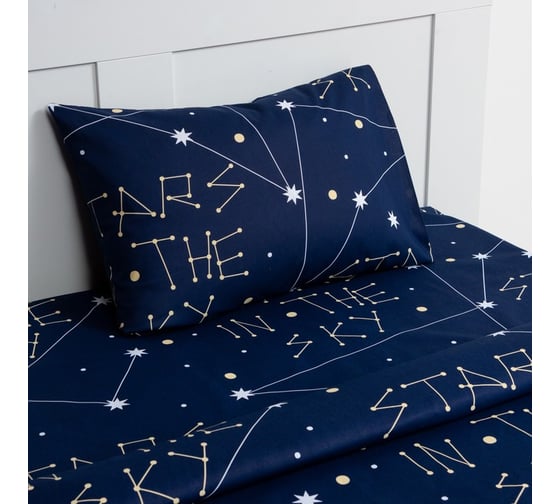 Комплект постельного белья Этель 1,5 сп Stars in the sky 143x215 см, 150x214 см, 50x70 см -1 шт, 100% хлопок, бязь 7599328
