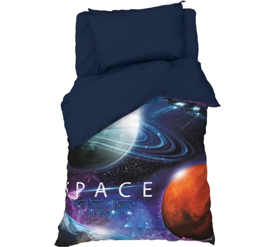Комплект постельного белья Этель 1,5 сп Space trip 143x215 см, 150x214 см, 50x70 см -1 шт, 100 % хлопокопок, бязь 7582928