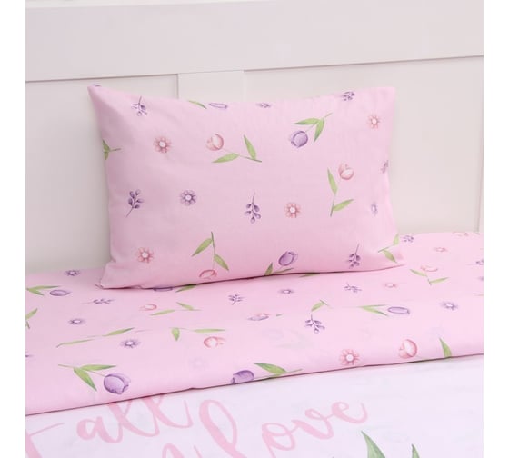 Комплект постельного белья Этель 1,5 сп Fall in love 143x215 см, 150x214 см, 50x70 см -1 шт, 100 % хлопокопок 10385182
