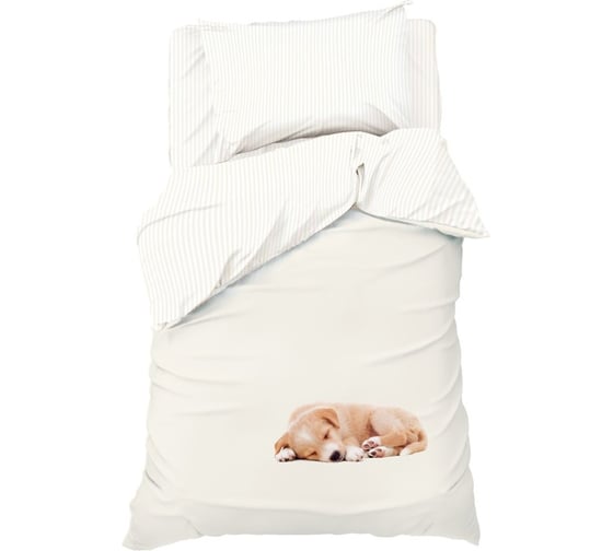 Комплект постельного белья Этель 1,5 сп Cute dog 143x215 см, 150x214 см, 50x70 см -1 шт, 100% хлопок, бязь 7582914 1