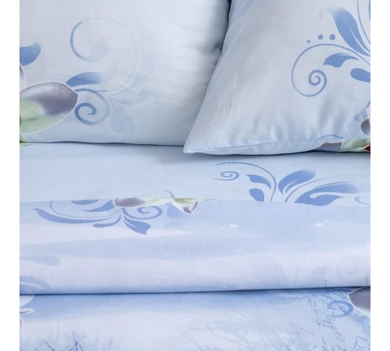 Комплект постельного белья Этель 1.5 сп Кувшинки 143x215 см, 150x214 см, 70x70 см -2 шт,100% хлопок, бязь 3289252