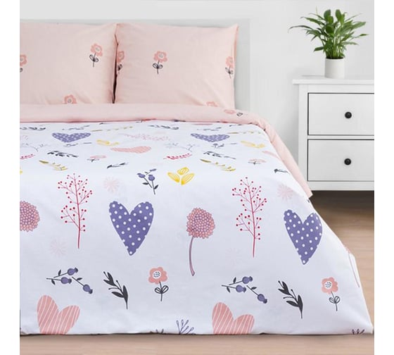 Комплект постельного белья Этель 1.5 сп Flower garden 143x215 см, 150x214 см, 70x70 см -2 шт, бязь 5181640
