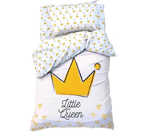 Комплект постельного белья Этель 1.5 сп Little queen 143x215 см, 150x214 см, 50x70 см -1 шт,100% хлопок, бязь 4855302 1