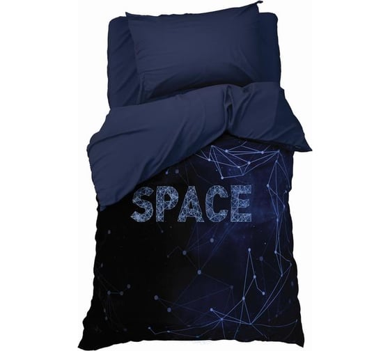 Комплект постельного белья Этель 1,5 сп. "Space" 145x210 см, 150x210 см, 50x70 см-1 шт, поплин, 100 % хлопокопок 4532774 1
