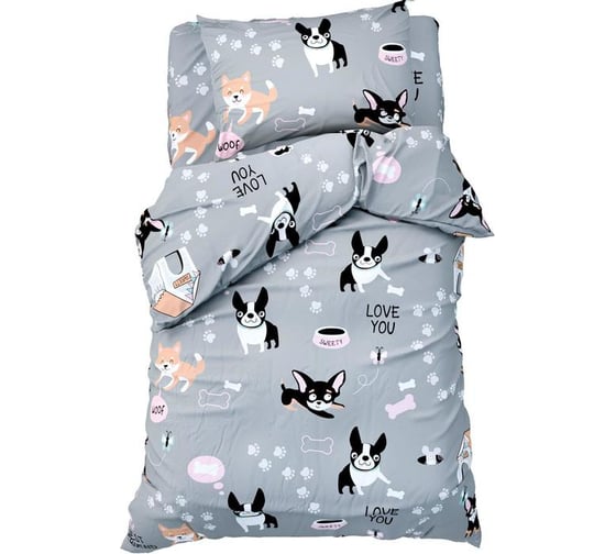 Комплект постельного белья Этель 1.5 сп Best friend 143x215 см, 150x214 см, 50x70 см -1 шт,100% хлопок, бязь 4855280 1