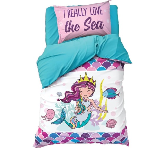 Комплект постельного белья Этель 1.5 сп Really mermaid 143x215 см, 150x214 см, 50x70 см -1 шт,100% хлопок, бязь 4702803 1