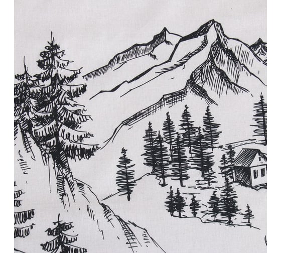 Комплект постельного белья Этель 1.5 сп Winter landscape 143x215 см,150x214 см, 50x70 см 2 шт, поплин 9823936