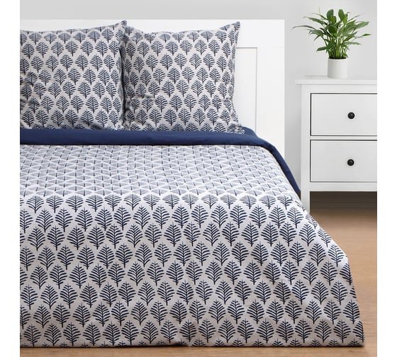 Комплект постельного белья Этель 2 сп Blue ornament, 175x215 см, 200x220 см,70x70 см -2 шт,бязь 125 г/м2 9946999 1