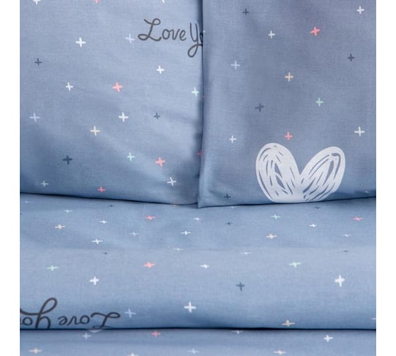 Комплект постельного белья Этель 1.5сп "Love for two" 143x215см,150x214см,70x70см-2 шт, 100% хлопокопок, бязь 6632114