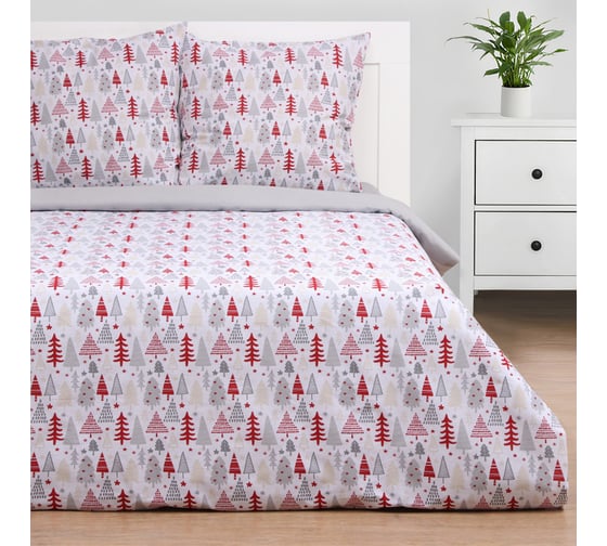 Комплект постельного белья Этель 1.5 сп New Year's pattern 143x215 см, 150x214 см, 70x70 см - 2 шт, бязь 10385168