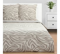 Комплект постельного белья Этель 1.5 сп Beige zebra, 143x215 см,150x214 см, 70x70 см 2 шт,бязь 125 г/м2 9946988