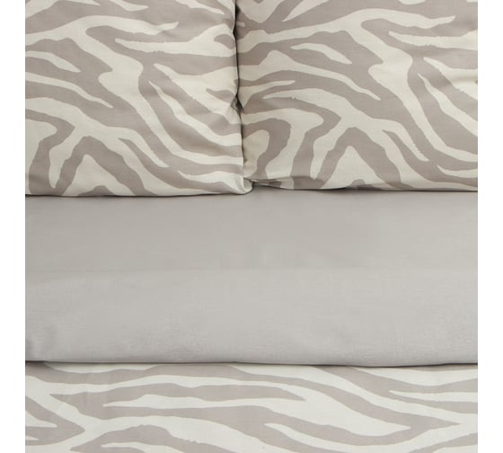 Комплект постельного белья Этель 1.5 сп Beige zebra, 143x215 см,150x214 см, 70x70 см 2 шт,бязь 125 г/м2 9946988