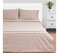 Комплект постельного белья Этель 1.5 сп Beige cage 155x210см,160x240см,50x70-2шт,100% жатый хлопокопок,140гр/м2 9446464