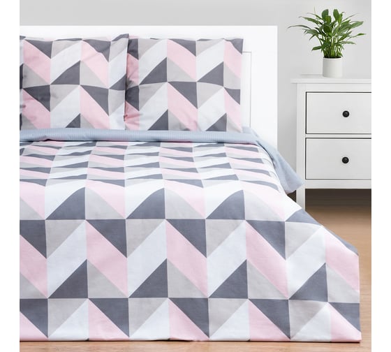 Комплект постельного белья Этель 1.5 сп Pink illusion 143x215 см, 150x214 см, 70x70 см - 2 шт,бязь 125 г/м2 7533787 1