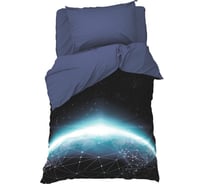 Комплект постельного белья Этель 1,5 сп. "Бесконечность"145x210 см,150x210 см,50x70 см-1 шт,поплин, 100 % хлопокоп 4532778
