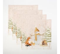 Набор столовый Этель "Christmas forest" скатерть 150x110 +/-3см с ГМВО, салф.40x40см - 4шт, 5072935