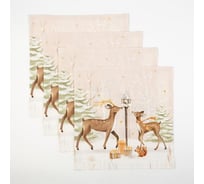Набор столовый Этель "Christmas forest" скатерть 150x220 +/-3см с ГМВО, салф.40x40см - 12шт, 5072933