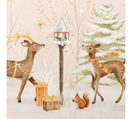 Набор столовый Этель "Christmas forest" скатерть 150x220 +/-3см с ГМВО, салф.40x40см - 12шт, 5072933