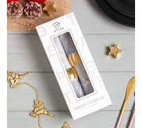 Набор салфеток с декоративными кольцами Этель "Let it snow" 40x40 см - 2 шт, 100% хлопок, саржа 190гр/м2 7091214